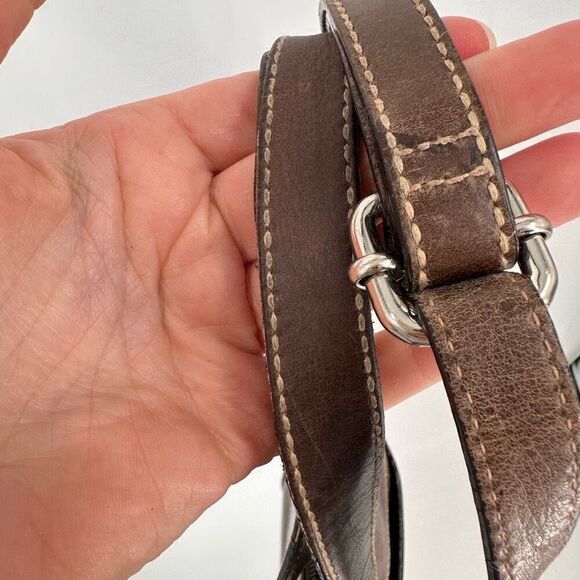 Vintage Fossil Women's Leather Messenger Shoulder Bag Handbag Dark Brown Medium - Picture 8 of 12